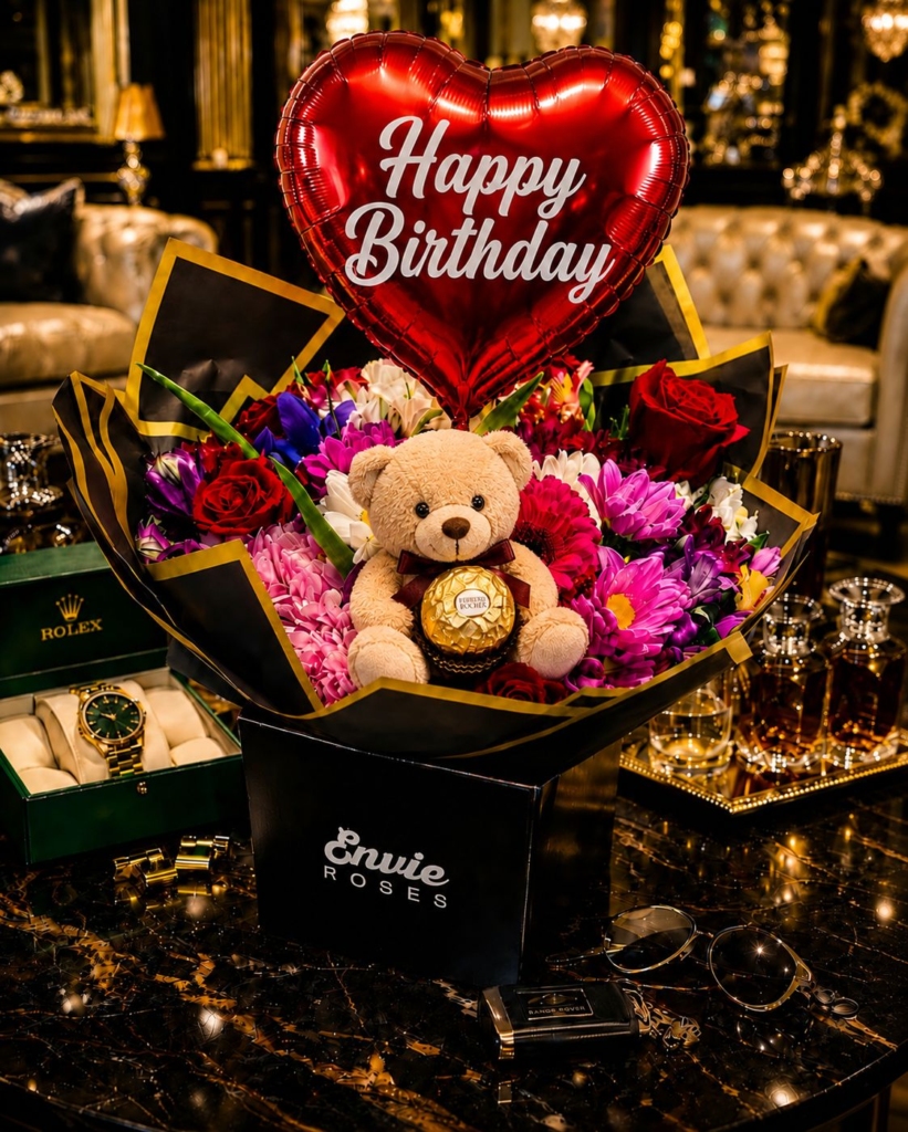 Luxury birthday roses bouquet with same-day delivery in Birmingham by Envie Roses Prestige