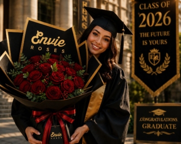 Luxury graduation flowers with same-day delivery across Birmingham by Envie Roses Prestige.